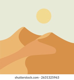 Diseño plano del fondo del paisaje del desierto