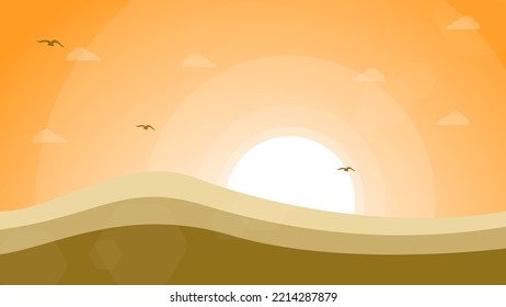 desert landscape background. sahara background. 4k desktop Walpaper. desert with cactus. 