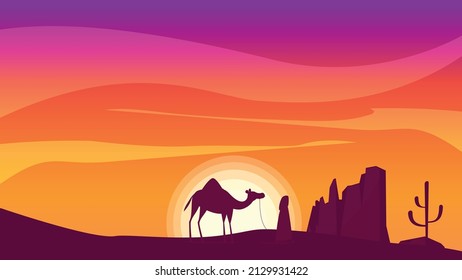 Desert landscape - background Vector