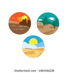 desert landscape for background, vector illustration, isolated background