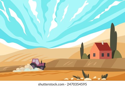 Desert Landscape with Blue Sky