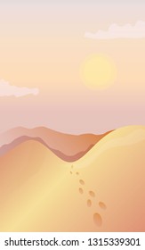 desert landscape with blue sky, vector illustration