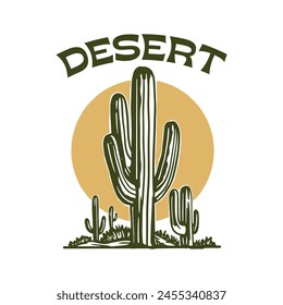 desert landscape with cactus illustration