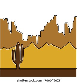 desert landscape with cactus and mountains