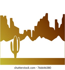 desert landscape with cactus and mountains