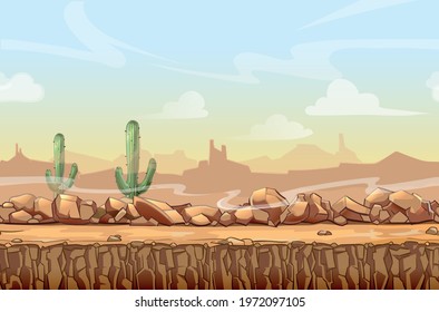 desert landscape cactus nature vector