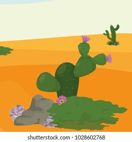 Desert landscape cartoon