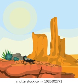 Desert landscape cartoon