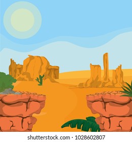 Desert landscape cartoon