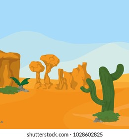 Desert landscape cartoon
