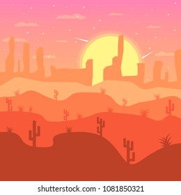 Desert Landscape Flat Design