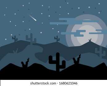 desert Landscape flat design background