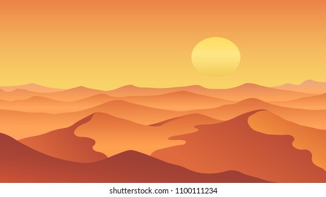 desert landscape flat design illustration