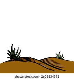 Desert landscape, Grass and rocks