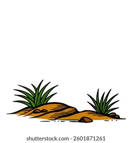 Desert landscape, Grass and rocks