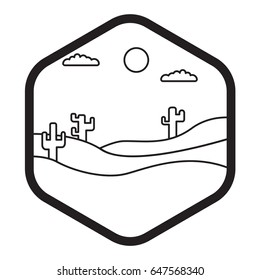desert landscape icon outline
