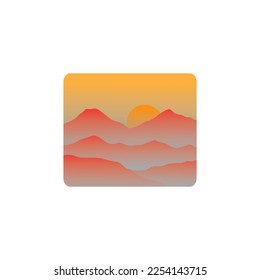 Desert landscape illustration design at sunset.