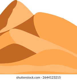 Ilustração da paisagem do deserto. Design plano do deserto com camelo. Ilustração minimalista do deserto com estilo cartoon 