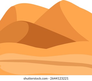 Ilustração da paisagem do deserto. Design plano do deserto com camelo. Ilustração minimalista do deserto com estilo cartoon 