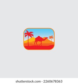 desert landscape illustration with minimalistic design.