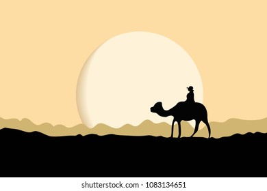 desert landscape illustration vector background