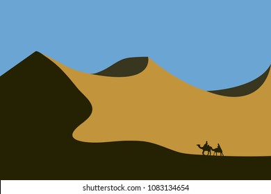 desert landscape illustration vector background