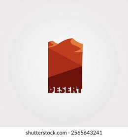 desert landscape logo with flat style and gradient colors