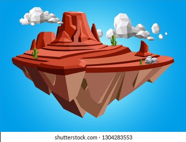 Desert landscape in low poly style