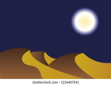 desert landscape in the night vector illustration EPS10