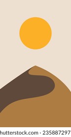 Desert landscape poster minimal style