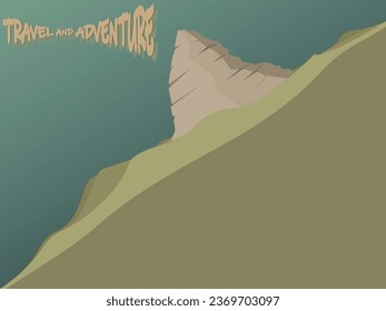 Desert landscape rock. Travel and adventure vector background