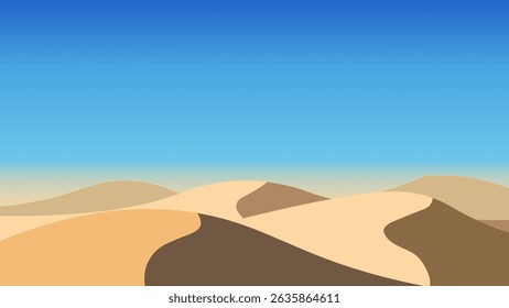 Paisaje desértico con dunas de arena bajo un cielo azul brillante