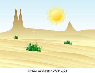 Desert landscape and sand rocks