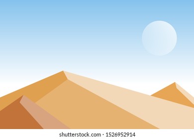 Desert landscape in sunny day. Vector