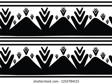 Desert landscape themed seamless pattern for border design/fabric/textile/wallpaper/gift wrap.