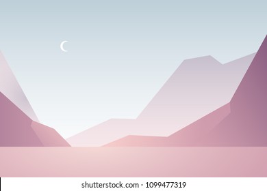 Desert landscape. Travel vector illustrations