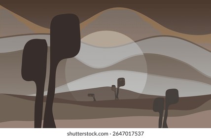 desert landscape with desert vector	