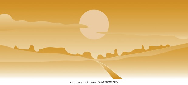 desert landscape with desert vector	