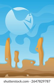 desert landscape with desert vector	