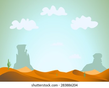 desert landscape vector art illustration background of dunes