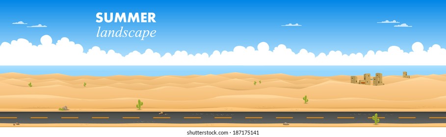 Desert landscape. Vector illustration