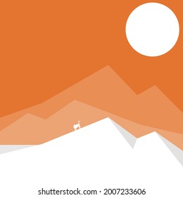 Desert landscape vector illustration. Camel in a desert editable art. 