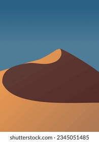 Desert landscape vector illustration in a simple and elegant design. This illustration is suitable for wall decor.