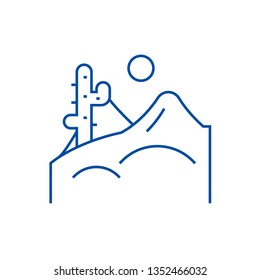 Desert line icon concept. Desert flat  vector symbol, sign, outline illustration.