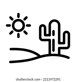 Desert Line Icon Illustration Vector Graphic