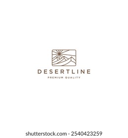Desert line logo icon design template flat vector