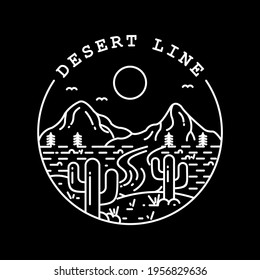 Desert Line Monoline Vector Illustration