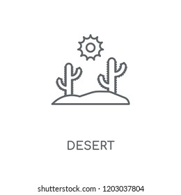 Desert linear icon. Desert concept stroke symbol design. Thin graphic elements vector illustration, outline pattern on a white background, eps 10.