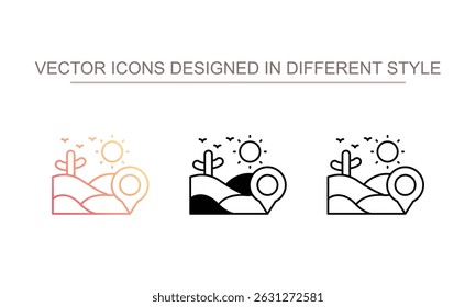 Desert Localização ícone design com fundo branco ilustração stock