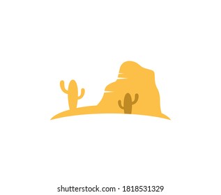 Desert logo cactus vector icon 
